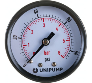 Манометр радиальный, Unipump Диапазон - 1-6 атм. Присоед.размер- 1/4