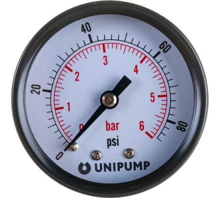 Манометр аксиальный, Unipump Диапазон - 1-6 атм. Присоед.размер- 1/4
