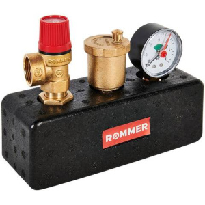 ROMMER Группа безопасности котла 3 бар, 1  (до 50 кВт) (в теплоизоляции)