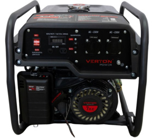 Генератор бензиновый VERTON POWER GG3900 (2,8/3,2 кВт, 230В, 7л.с., ручной старт, 12В, бак 12л, счет